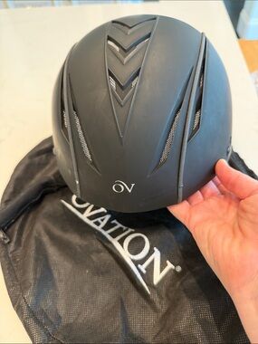 Ovation Matte Black Riding Helmet - Ventilated Equestrian Helmet